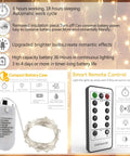 Six Pack Battery Operated Fairy Lights With Timer And Remote Six Point Five Foot Copper Wire 20LED Warm White Twinkle Lights Waterproof Firefly String For Mason Jar Wedding Party Christmas Centerpiece And Decor with compact battery case and remote control