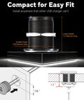 Top Shelf Aluminum 12V USB Outlet And Dual Port Fast Charging Car Charger Built For Tough Daily Rigs dimensions for easy fit, showing 7/8 inch size.
