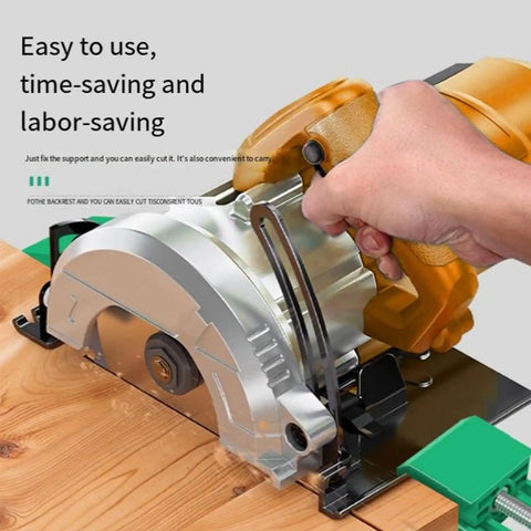 Adjustable Circular Saw Guide Rail for Woodworking Machines, Dope Pro Grade Base Clamp With Anti Shift Lock in use on wood