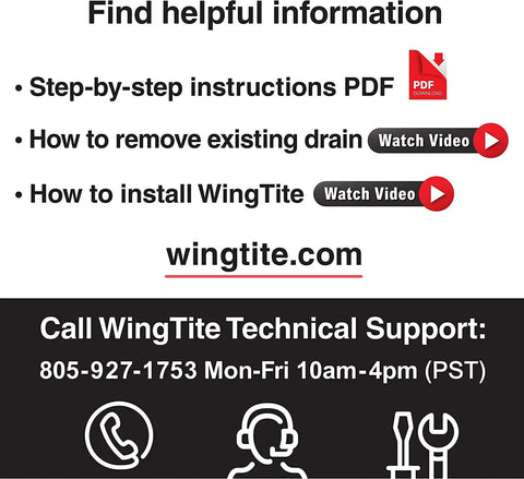 Support info for Pro Grade New Construction Shower Drain Top Install 2 Inch PVC And ABS UPC Approved 10 Year Warranty