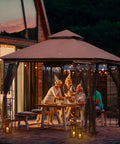 Heavy Duty Outdoor 10x10 Gazebo With Double Roofs, Metal Corner Frame Shelves, And Mosquito Netting, Ideal Party Shelter