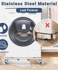 Beefed Up Stainless Steel Washing Machine Dolly Cart With Lockable Wheels 700 Lb Capacity under washing machine in use