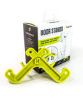 Door Painting Stand Kit For Easy Spray Jobs Holds Up To Eight Doors Time Saving Setup product box and yellow hinge stand