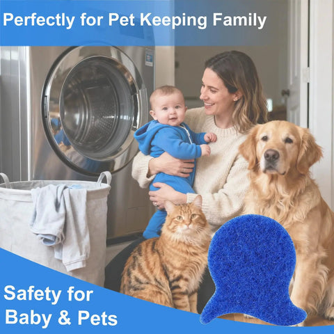 6-Piece Laundry Pet Hair Remover Set Reusable Dog And Cat Hair Cleaner For Clothes And Washing Machines, Fish Tail Blue Design
