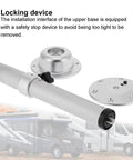 Beefy Aluminum Table Leg Bracket With Adjustable Height Pedestal For RVs Yachts Boats Motorhomes And Marine Caravans 19.3 To 31.8 In Height Mount Base Heavy Duty Construction Smooth Stepless Height Control For Marine Use showing locking device components