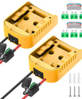 2 Pack Power Wheel Battery Adapters For 20V DCB Series Batteries With Switch Fuse And Wire Terminals 12AWG Wire