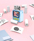 12 Rolls Instant Print Paper for Kids Cameras Refill Thermal Photo Paper Rolls 2.2 in by 20 ft Each Roll Printing About 75 to 90 Photos white rolls around kids instant camera and printed photo samples