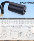Beefed Up 2600KV Brushless Motor And 60A ESC Combo For One Tenth Scale RC Cars And Trucks with specifications diagram