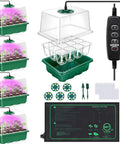 Pro Grade Seed Starter Kit With Heat Mat And Grow Light, 5 Pack Seedling Trays, Time Controller, Adjustable Brightness, Full Spectrum LED.