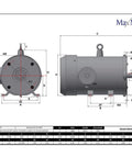 Top Tier Stainless Steel Gear Motor With Five Horsepower And 3600 Rpms Delivers Tough As Nails Performance For Heavy Duty Pumping While Boasting Ip69k Ratings And A Rigid Base Mount 184Tc 208 Volts technical drawing with dimensions and specifications.