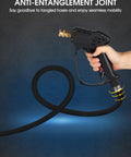 Close-up of Heavy Duty 5000 PSI Short Pressure Washer Gun With Swivel Inlet And Extension Wand Five Nozzles M22 Connectors Car Wash Kit.