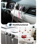 Six Pack Rotatable Cord Holder Set With 360 Degree Magnetic Clips in use on car dashboard, desk, and living room setup.
