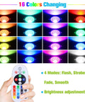 Color options and remote for Halloween RGB Spotlight Kit With Transformer Low Voltage Outdoor Uplights 16 Color Changing Waterproof