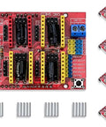 Expansion Board V3.0 For CNC Engravers And 3D Printers With A4988 Stepper Driver featuring 4 axis support and PWM spindle control.