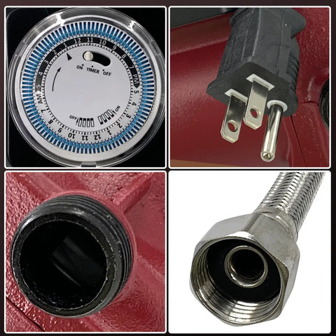 Heavy Duty Hot Water Circulator Pump Fractional Drive Smooth Operator For Home Heating Systems With Three Quarter Inch Fitting components and connections.