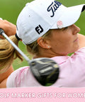Golfer with Cute Pink Golf Ball Marker Hat Clip For Women Gals Golf Accessory Fashionable Ball Marker Clip For Visors Hats Belts Pockets And More