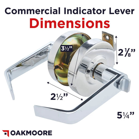 Chrome Commercial Door Handle And Bathroom Door Lock With Vacant Occupied Indicator For Public Restrooms In Industrial Buildings High Visibility Status For Busy Places And Staff Or Guests Easy Read Lock Status