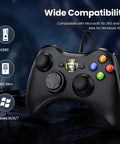 Wired Xbox 360 Controller For PC And Windows 11 10 8 7 With Upgraded Joysticks And Enhanced Dual Vibration Game Pad