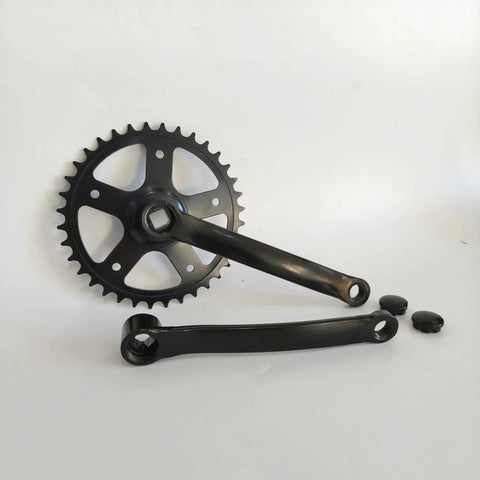 Ride Ready Single Speed Bicycle Crankset 36T 170mm Steel Chainring Arm Square Taper For Fixed Gear Bikes displayed