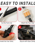 Universal Gas Fuel Line Kit With 6.56 Ft Fuel Hose Inline Shutoff Valves Filters And Clamps installation steps diagram