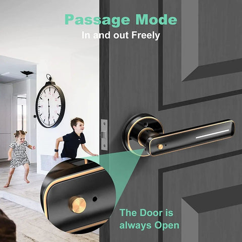 Smart Fingerprint Door Lock Biometric Keyless Entry With Handle, One Motion Unlock In Just 0.1 Seconds, No Wires Needed, Fits Standard Doors, Perfect For Homes, Apartments, Offices, And Hotels