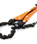 12-Inch Chain Pipe Cutter Locking Pliers Heavy Duty Orange Epoxy Finish For Effortless Cuts Through Galvanized Steel, Copper, PVC And Aluminum, Perfect Tracking, Easy Grip, Durable Heat-Treated Chain Tool For Pro Plumbing And Metalwork.