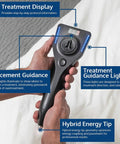 At Home Shockwave Therapy Device For Men To Bust Erectile Dysfunction And Kickstart Penile Blood Flow Naturally For Smooth Performance And Unshakable Confidence Every Day, showing digital display and guidance lights.