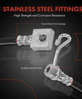 Stainless steel fittings on Beefy Brake Hydraulic Hose For Ford F-250 F-350 And F-450 Super Duty Trucks Replacement Part DC3Z2282A