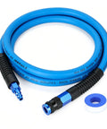 Heavy Duty Hybrid Air Compressor Hose Delivers Sweet Smooth Airflow And Rock Solid 300 Psi Pressure In A Hella Durable Kink Resistant Design at six feet.