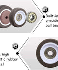 Close-up of Heavy Duty Plate Casters Set Of 4 Swivel Caster Wheels with TPE rubber and precision ball bearings.
