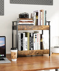 Two Tier Countertop Coffee Station Organizer Rack for Coffee Bar Essentials and Condiment Storage, Wood Shelf for Kitchen