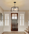 Farmhouse Crystal Pendant Light Chandelier In Black Metal For Kitchen And Dining Room Dope Industrial Vibe Fixture