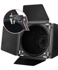 Heavy Hitter Seven Inch Barn Door Lighting Kit With Adjustable Honeycomb Grid, showing detailed grid close-up and measurement.