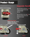 Heavy Duty Leveling Casters With Brakes, 2 Inch Swivel Rolling Wheels Set Of 4, usage guide showing adjustable handle.