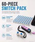 60 Piece Blue Keyboard Switches Clicky Tactile Clickers For 3D Printing Projects And Fidget Toys With Crisp Bangin Sound And Strong Feedback To Upgrade Your Setup, 60-pack blue MX-style switches