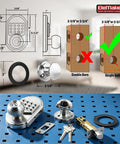 Stainless Steel 304 Mechanical Door Lock With Keypad And Deadbolt No Battery Needed Lock By Turning Knob Or Using Key Passcode Or Key Security Built To Last And Hard To Pry Boss Level Security For Your Home Or Apartment, schematic and components displayed.