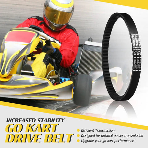 Tough Go Kart Drive Belt With Polyamide Fiber For Smooth Torque, Vibration Dampening And Extreme Racing durability That Keeps You Cruising Fast Without Any Stretching Or Shearing Woes On The Track, go-kart belt
