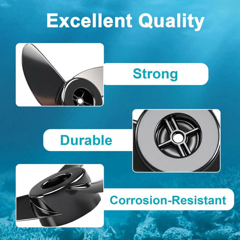 3 Blade Trolling Motor Propeller For Motorguide Machete III Compatible, strong and corrosion-resistant material close-ups