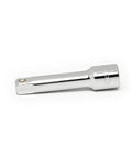 Three Eighths Inch Drive Extension Bar, Three Inch Length, Chrome Alloy Steel Build, Smooth Full Polish Finish, Side View