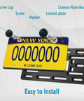 Universal Front License Plate Bracket Mount Kit With Anti Theft Stainless Steel Screws And Bolt Caps For Cars Without Pre Drilled Holes Easy Install Front Bumper Tag Adapter components diagram.