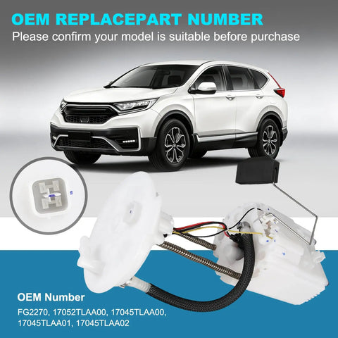 Heavy Duty Electric Fuel Pump Module Assembly Straight Swap For Honda Crv 2017 2022 Gas Engine close-up view with wiring details