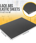 Eight Pack Black ABS Plastic Sheets 12 By 16 Inches One Sixteenth Inch Thick Textured Front Matte Back Moldable Craft Plastic For DIY Projects More Flexible Than Acrylic And Plexiglass