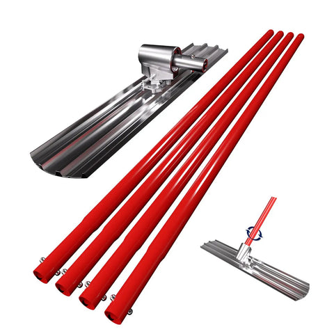 Aluminum Magnesium Alloy Concrete Float Workhorse with Round End and Adjustable Bracket 48 by 8 Inch with 56 Inch Extendable Handles