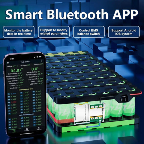 No Fuss Smart Battery Management Board 4S To 8S Range 12V To 24V Pushing 300 Amps With Active Cell Balancing and Bluetooth App