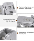 2 Pack Adjustable 180 Degree Pivot Joints For 2020 Aluminum Extrusion, Flexible Connector With M6 Screws, 6mm Aperture, silver die-cast aluminum joint for 2020 profiles
