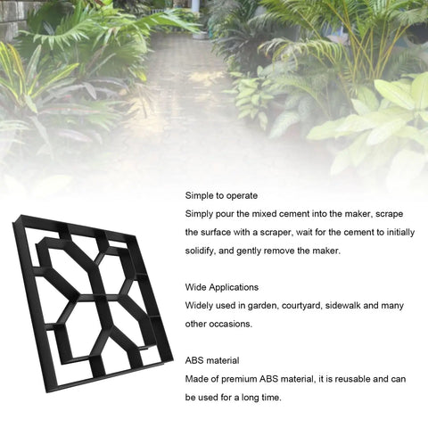 Reusable Concrete Path Mold 15.7 X 15.7 X 1.6 Inch Stepping Stone Paver for Patio Garden Walkways displayed against garden backdrop