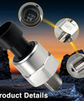 Beefy 100 Psi Stainless Steel Pressure Transducer Sensor With Connector Harness for oil fuel water and air, 0.5V to 4.5V output