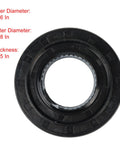 Front view of rubber double-lip oil seal for rotary shafts, 37x76x9 mm (inner 1.36 in, outer 2.98 in).