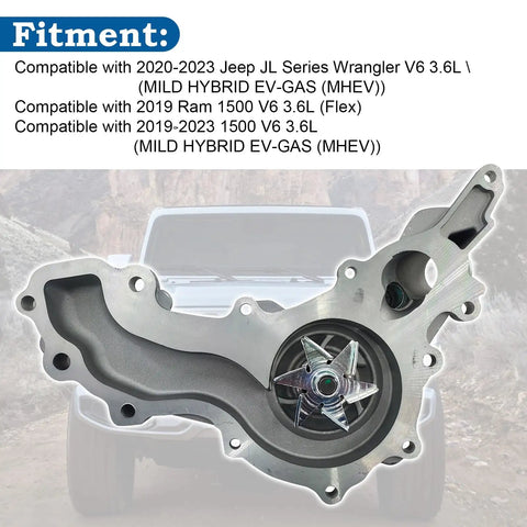 Heavy Duty Engine Water Pump With Precision Seal Gasket Replacement For 2020 2023 Jeep Wrangler Jl Jlu 3.6l V6 close-up view