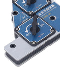Heavy Duty 50KG Magnetic Welding Clamp With Double Layer Galvanized Steel showing on/off switches and dual magnetic bases.